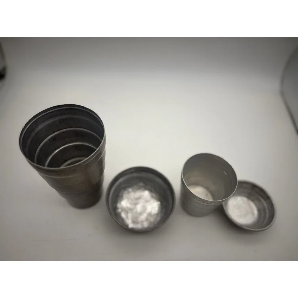 2 Vintage Aluminum Nested Measuring Cups Lot Kitchen Camping Farmhouse